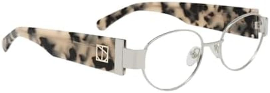 TIJN Iconic Trendy Blue Light Blocking Glasses for Women Men, Oval Acetate Metal Frame, Melisha