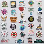 50Pcs Funny Viruses Decals Prank Hard Hat Stickers Face Mask Hilarious Joke Safety Stickers