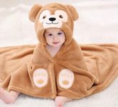 First Kick Micro Fleece New Born Blanket, Pack of Super Soft Bathrobe Baby Wrapper Cum Bath Towel For Boys, Girls, (80Cm X 80Cm, 0-6 Months (Lightweight, Beige)