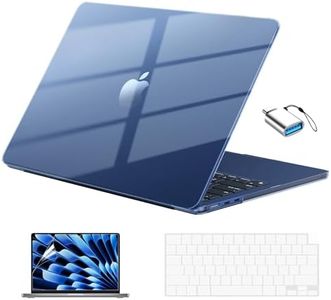 EooCoo Case Compatible for MacBook Air 13 inch M3 M2 2024-2022, [High Gloss, Ultra Slim, No Gaps] Protective Hard Shell Cover Seamless Fit for Mac Air 13.6" Laptop Model: A3113/A2681, Crystal Midnight