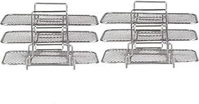 Air Fryer Rack for Ninja Dual Air Fryer | Stainless Steel Multi-Layer Dehydrator Rack Toast Rack Air Fryer Accessories Compatible with DZ201/DZ401 Air Fryer Ninja Foodi Air Fryer