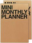 JSTORY Mini Monthly Planner Set of 2 Stitch Bound Flat Lay Pocket Size Year Round Flexible Cover Goal/Time Organizer Thick Paper Eco Friendly Customizable A7 16 Months 150 GSM 18 Sheets Each Kraft