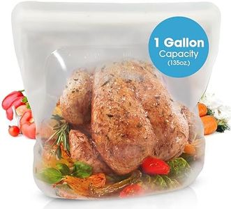 Albino Monkey Zero-Waste Silicone Food Storage Bag Set 102oz Reusable Gallon Bags with Slider Lock - Dishwasher and Freezer-Safe Containers - Large Collapsible Size for Big Lunch Snack, Sous Vide 2pcs
