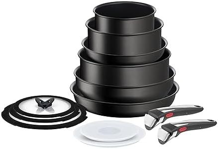 Tefal Ingenio Unlimited ON Pots & Pans Set, 13 Pieces, Stackable, Removable Handle, Space Saving, Non-Stick, Induction, Black, L3959243