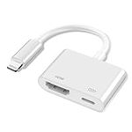 Lightning to HDMI Adapter for iPhone and iPad to TV【Apple MFi Certified】 1080P HDMI Digital Video& Audio Sync Screen Converter for iPhone, iPad, iPod Connect to HDTV/Projector/Monitor (Power Needed)