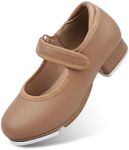 Stelle Tap Shoes for Girls Toddler Boys PU Leather Dance Shoes(Toddler/Little Kid/Big Kid)(Coffee,10MT)