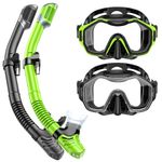Lealinga Snorkel Set Adults 2Pack, Snorkel Mask Anti-Fog Panoramic View Diving Mask Dry Top Snorkel Kit with Travel Bag Diving Set for Snorkeling Scuba Diving Swimming Travel