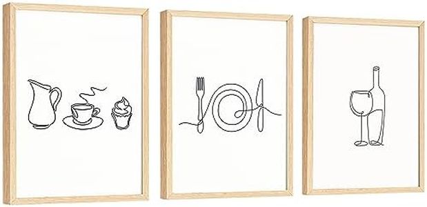 EXCOOL CLUB Kitchen Wall Art Decor - 12x16 Minimalist Line Art Wall Decor, Kitchen Art Prints, Dining Room Decor, Coffee Picture Abstract Line Drawing Poster for Bar Cart Kitchen Decoration (UNFRAMED)