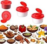 4 Pcs Mini Salt and Pepper Shakers, Mini Plastic Pepper Shaker Damp Proof Shaker Spice Jar Airtight Clear Spice Shaker with Lids, 1.35oz Plastic Spice Jars with Red Lids Moisture-Proof Seasoning Dispenser Kitchen Spice Containers for Camping Storage Ou...