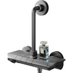 ALTON ALM35025, Modern 3-IN-1 Wall Mixer For Bathroom With 225mm L-bend Set | Bathroom Shower System | Shower Mixer For Bathroom with Handy Storage Space for Essentials | Mixer Tap For Bathroom | Grey
