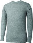 Terramar Men's Tall Size Long Sleeve Crew Shirt, Grey Heather, Large