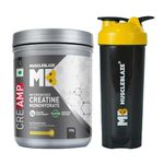 MuscleBlaze Micronised Creatine Monohydrate CreAMP Powder, Citrus Blast (80 Servings, 320g) with Shaker | Pack of 2 | Trustified Certified Creatine