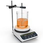 LABFISH Magnetic Stirrer Hot Plate 280℃/ 536℉ 5 inch Hotplate Digital Magnetic Mixer with Ceramic Coated 200-1500rpm,110V,Temp Support Stand & Probe Sensor & Stirring Bar Included