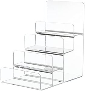 Cabilock Bourse Présentoir Acrylique Portefeuille Titulaire 4 Couches Bourse Stand Plateau Bijoux Lunettes Affichage Riser Étagère Vitrine Appareils pour La Vente Au Détail Magasin Maison