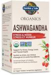 Garden of Life Organics Ashwagandha, 60 Tablets | Provides Energy and Mood Support, Helps Increase Resistance to Stress and Anxiety, Supports Thyroid Funcion | Non-GMO, Gluten-Free, Vegan, Kosher