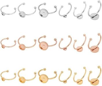 UNICRAFTALE 18Pcs 3 Colores 3 Tamaños Anillos en Blanco Base Anillos para Dedos 4/6/8mm Anillo de Acero Inoxidable Pad Base Anillo Redondo Plano en Blanco Ajustes Base Cabujón Base Bisel Bandeja