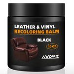 AWOWZ Leather Recoloring Balm, Leather Color Restorer Conditioner, Leather Restorer for Couches, Leather Couch Repair Kit for Faded & Scratched Leather Couches, Car Seats, Clothing-10OZ (Black)