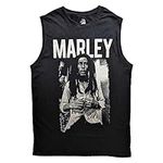 Bob Marley Tank Top Muscle T Shirt Marley B&W Portrait New Official Unisex Black Size L