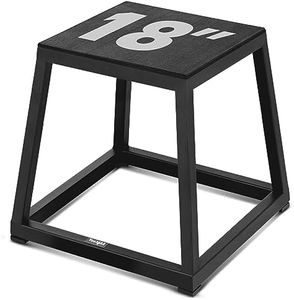 Yes4All Metal Plyo Box - Sturdy, Anti-Slip, and Ideal for Home Gym Workouts - Black - 18 inches