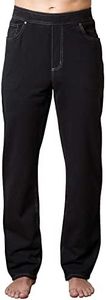 PajamaJeans Men's Pull-On Elastic Waist Denim Pants - Straight Leg Sweatpant Jeggings, Black, Tall, XL