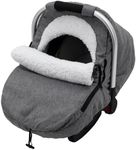 Winter Carseat Cover, Sherpa Fleece Baby Car Seat Cover for Cold Weather, Warm Snug Infant Car Seat Canopy for Boys Girls, Universal Newborn Carrier Covers Protect Baby from Snow Wind