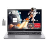Acer Aspire 3 Laptop, 15.6" FHD Display, AMD Ryzen 7 5700U Processor, 40GB RAM, 1TB SSD, AMD Radeon Graphics, Numeric Keypad, HD Camera, WiFi 6, Pure Silver, Windows 11 Pro, 32GB Hotface USB Card