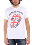 Rolling Stones Bravado Men's The Distressed Union Jack T-Shirt,White,XX-Large