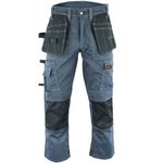 WrightFits Men Pro Builder Work Trousers Grey - Heavy Duty Safety Combat Cargo Pants - Multi Pockets - Knee Pad Pockets - Triple Stitched - Durable Workwear (30W to 42W) (36W X 31L)