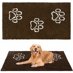 PUPTECK Dog Doormat for Dirty - 60 x 30 inch Super Absorbent Microfiber, Non Skid Backing, Brown Door Mat