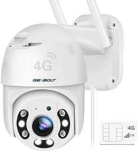 GENBOLT 3G/4G LTE Caméra Surveillance Extérieure avec Carte Sim, PoE PTZ CCTV IP Camera Cellulaire sans WiFi à Brancher Fillare Détection Humaine Vision Nocturne Couleur Suivi Auto