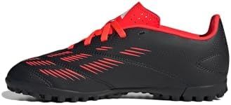 adidas Predator 24 Club Turf Sneaker, Black/White/Solar Red, 1 US Unisex Little Kid