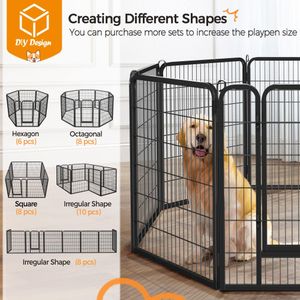 Yaheetech 8-Panel Dog Playpen, 100cm – Indoor/Outdoor Pet Fence