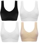 Marielle 4 Pack Comfort Bras Double Layer Material Ultimate Women Seamless Bralettes Sizes S-5XL