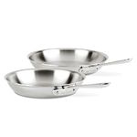 All-clad D3 Stainless Steel Frying Pan Cookware Set, 10-inch and 12-inch, Silver