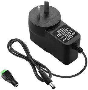 ALITOVE 5V 1A Power Supply 100-240V AC to DC 5V Power Cord 5 Volt 1A 5W AC/DC Power Adapter Converter with 5.5X 2.5mm 2.1mm Tip for LED Light Speakers Routers HDMI Switch（AU Plug）