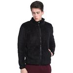 Invincible Men's Double Sherpa Polyester Jacket Black Small