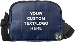 DISCOUNT PROMOS Custom Everyday Belt Bags Set of 24, Personalized Bulk Pack - Compact, Hands-Free, Stylish, Perfect for Travel, Sports, Daily Use - Navy Blue