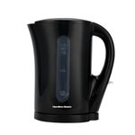 Hamilton Beach Essential Plastic Kettle, 1.7L, Boil Dry Protection, Detachable Filter, Ergonomic Design, Pull Lid, Makes 7 Cups, Auto Shut Off, Water Level Window - HB1107B, Black