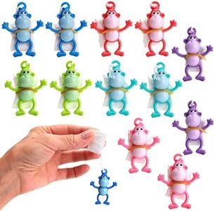 Parachute Toys for Kids Small Parachute Multicolor Monkey Paratrooper Toy Pack of 12 - Flying Toys for Boys & Girls Party Favors Outdoor Play Toys for Summer Activities and Running Games for Kids