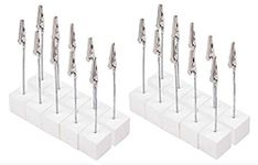 Dproptel 20pcs Memo Clip Holder Stand Photo Display Clip with Alligator Clasp for Pictures Card Paper Note Clip - Shop Display Price Tag - White