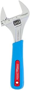 Channellock 10WCB 10-inch CODE BLUE® WideAzz® Adjustable Wrench | 2-inch Wide Mouth Jaw Capacity | Precise Jaw Design Grips in Tight Spaces | Measurement Scales for Easy Sizing Diameters