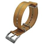 Max Nylon NATO Watch Strap Seat Belt Brushed Stainless Steel Buckle Replacement Watch Band for Men Women 20mm 22mm Colour Options (20mm, Gold/Silver)