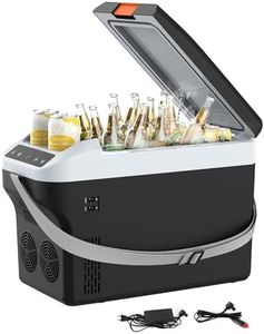 YOPOWER Car Fridge 22L Portable Electric Cooler Warmer with 12/24V DC & 220-240V AC, Thermoelectric Iceless Cooler for Travel, Camping, Vehicles, Truck, Home