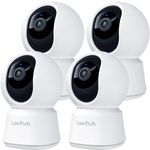 Arenti Laxihub 360° View 2K Pet Camera with Phone App 4 Pack, Indoor Security Camera, Baby Monitor, Motion Tracking, Pan/Tilt, Night Vision, Two-Way Audio, Works with Alexa (P2T 4PC)