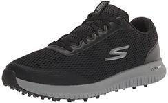 Skechers Men's Max Fairway 3 Arch Fit Spikeless Golf Shoe, Black/Grey, 9