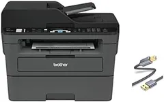 Brother MFC-L26 Series Compact Monochrome Laser Printer, All-in-One, Automatic Duplex Printing, 2400 x 600 dpi, 250 Sheets, Wireless, Mobile Printing, with MTC Printer Cable