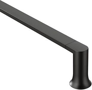 Moen Genta LX Matte Black Modern 24-Inch Single Kitchen or Bathroom Towel Bar, Wall Mounted Towel Bar, BH3824BL