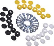 36 Piece Screws And Caps, Number Plate Fixing Kit, 6 White, 6 Yellow, 6 Black And 18 Screws By SIB Capital