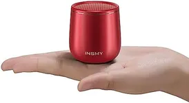 INSMY Small Bluetooth Speaker, Waterproof Mini Portable Wireless Speaker, Punchy Bass Rich Audio Stereo Pairing, Handheld Pocket Size, Built in Mic for Hiking Biking Gift Laptop Tablet (Red)