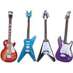 4 Pcs Miniature Guitar Miniature Electric Guitar Model 1:12 Mini Musical Instrument for Mini Room Dollhouse Decoration Accessory